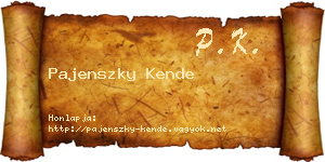 Pajenszky Kende névjegykártya